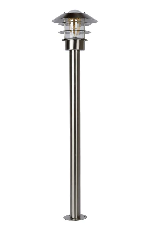 Lucide ZICO - Lamp post - Ø 21,8 cm - 1xE27 - IP44 - Satin Chrome - turned off